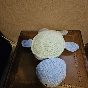 Handmade Plush Turtle Toy 18 1/2 Inches Long And Wide